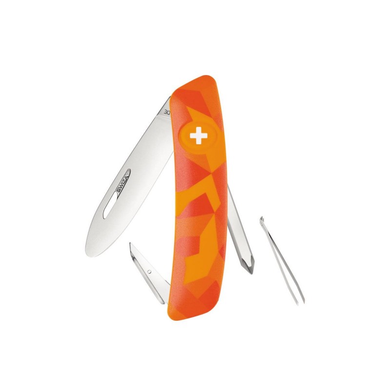 Schweizer Messer, Swiza J02 Junior Urban Orange, mit 6 Funktionen, Made in Swiss.