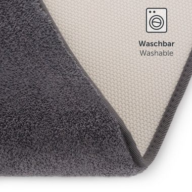 Badematte Badezimmerteppich rutschfest, weiche Badematte Blumtal, rutschsicher, strapazierfähig, waschbar, Polyester, Badvorleger in 50x80 cm - waschbar