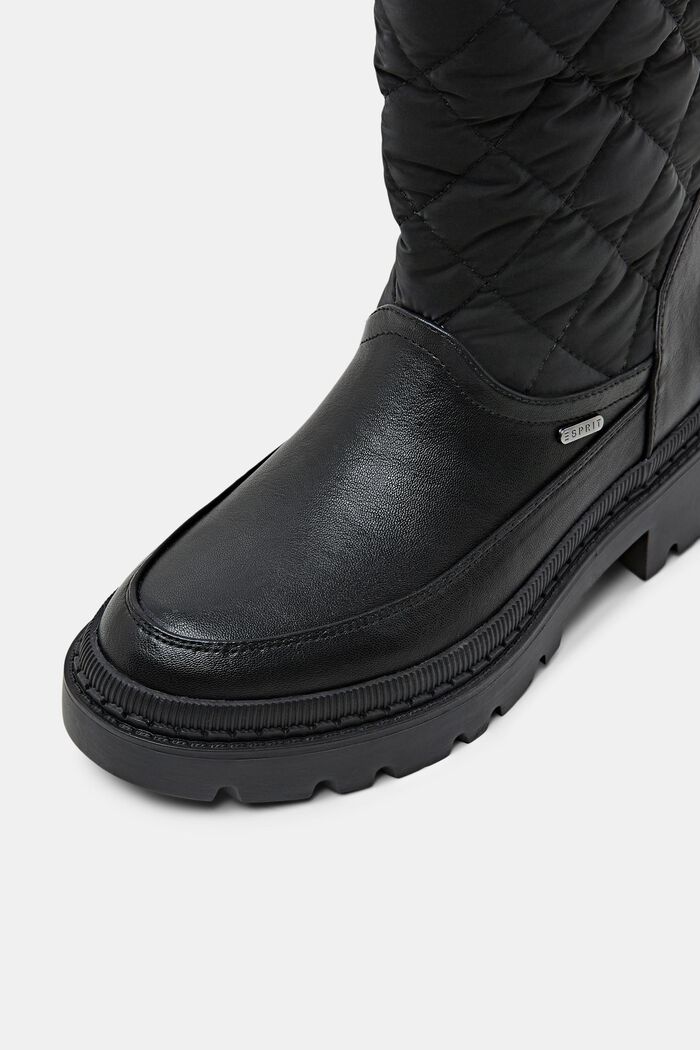 Wattierte Boots in Lederoptik