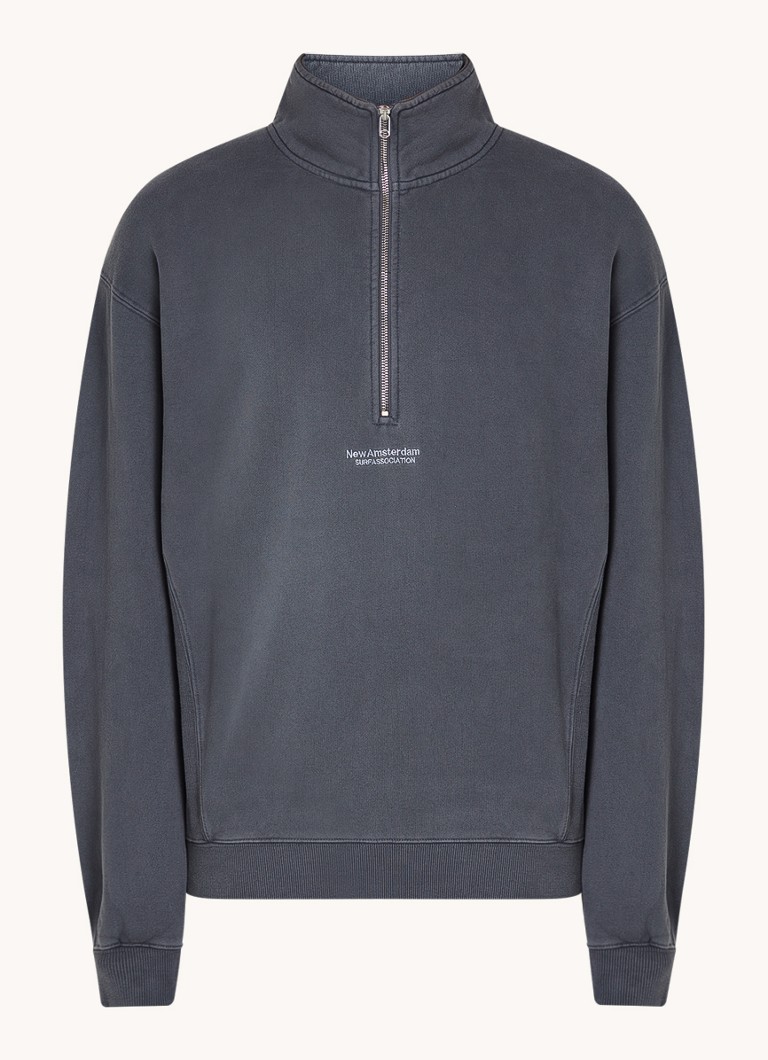 New Amsterdam Surf Association Sweater with half zip and logo
