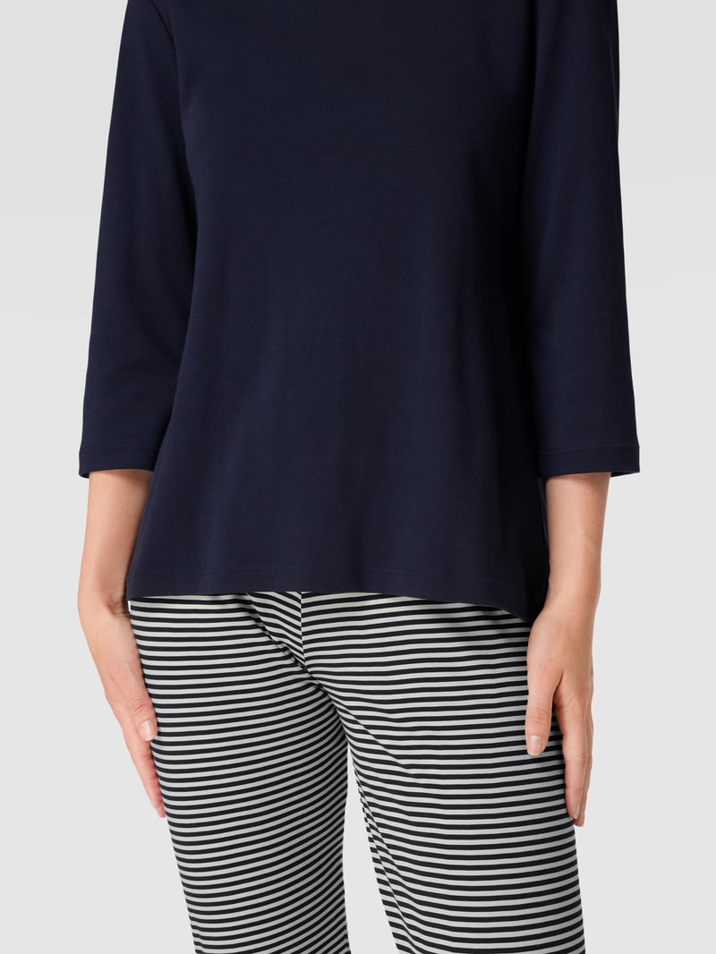 Pyjama in Streifenmuster Modell 'Paula' in marineblau