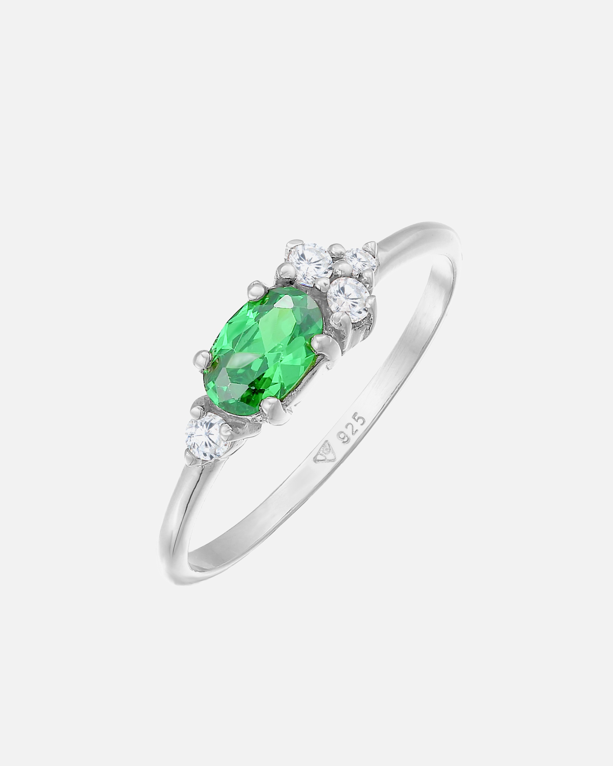 Elli női extravagáns zöld eljegyzési gyűrű cirkónia kristállyal és 925 sterling ezüsttel