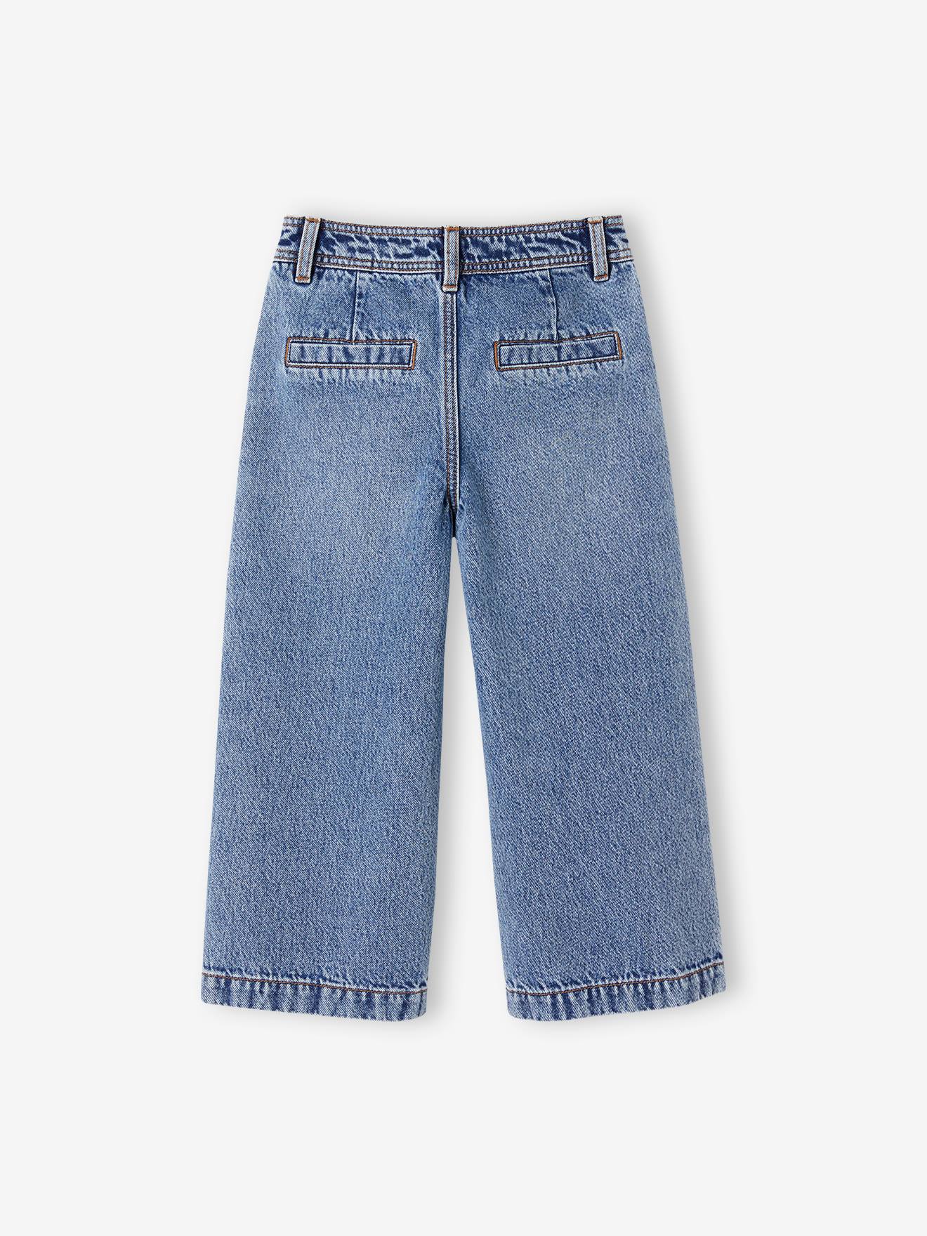Vertbaudet Weite Mädchen 3/4-Hose - blau gestreift