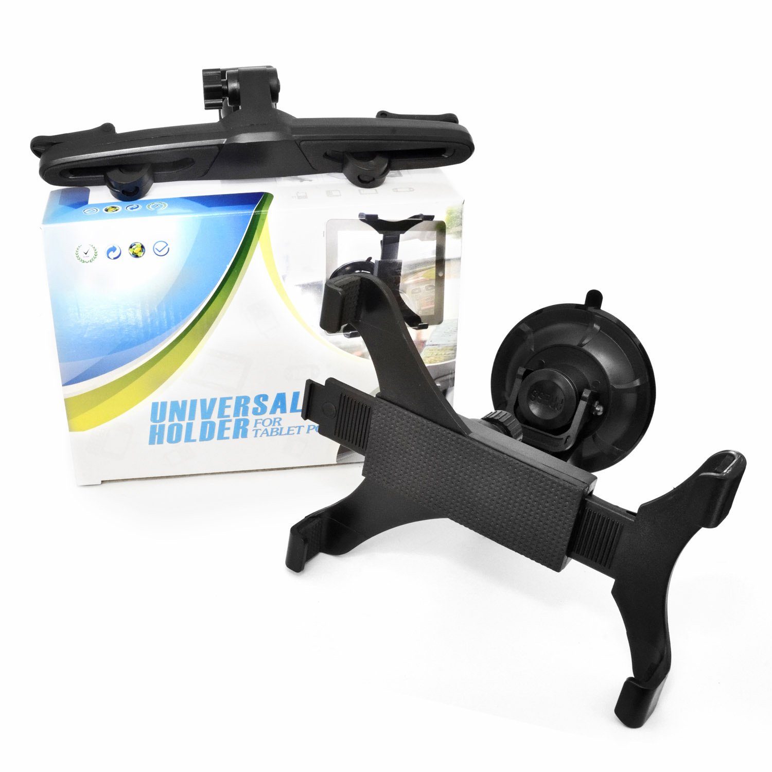 Goods+Gadgets Universal Tablet-Halter Tablet-Ständer, (KFZ Auto-halterung, Kopfstütze Befestigung)