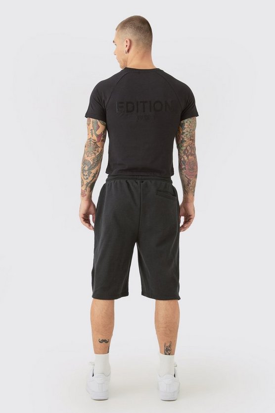 Oversize Shorts mit Reißverschluss-Saum & T-Shirt