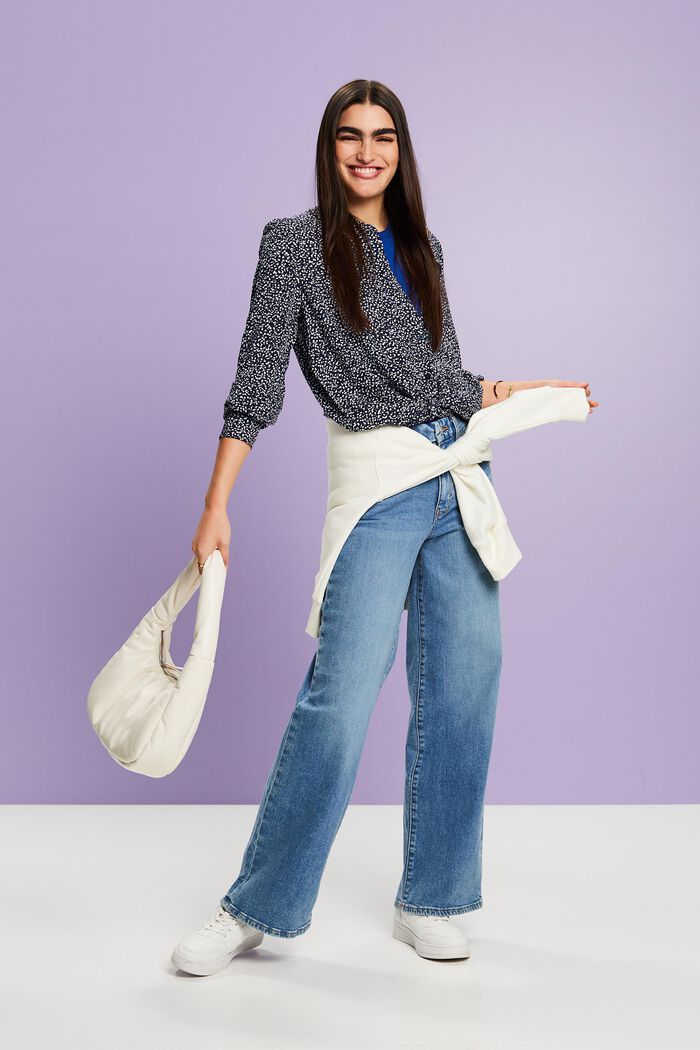 Bluse mit rundem Ausschnitt