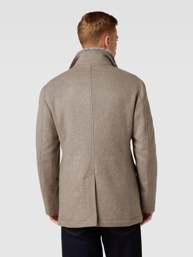 Kurzmantel mit abnehmbarem Kunstfell Modell 'Gary' in camel