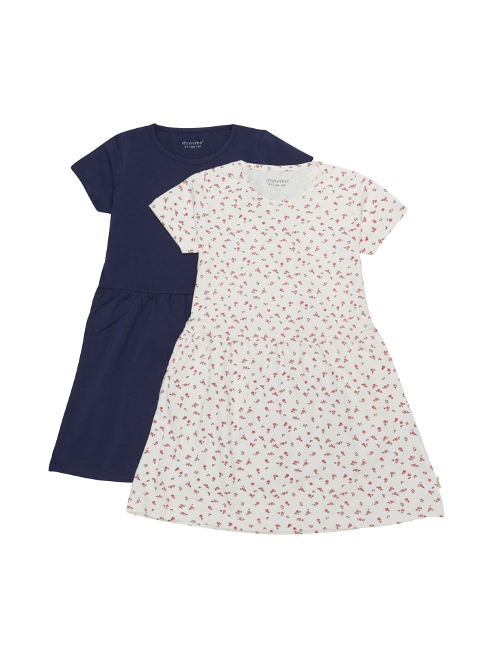 Minymo Jerseykleid MIDress SS (2-pack) - 6030  Verspieltes Kleid mit Print in Blau günstig kaufen