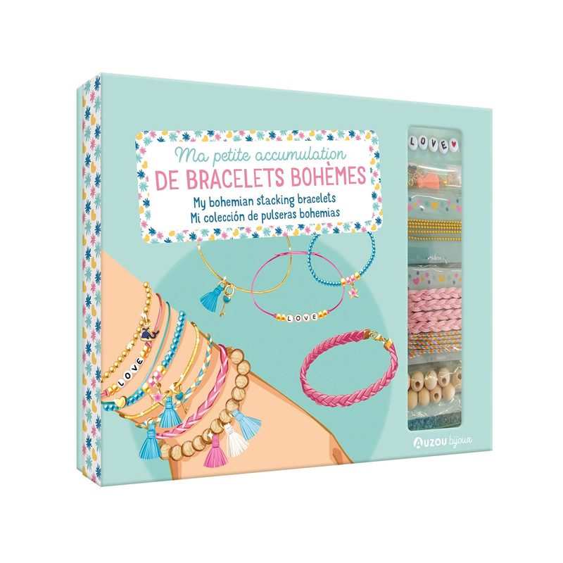Coffret Ma boîte à bijoux, bracelets bohèmes - Auzou