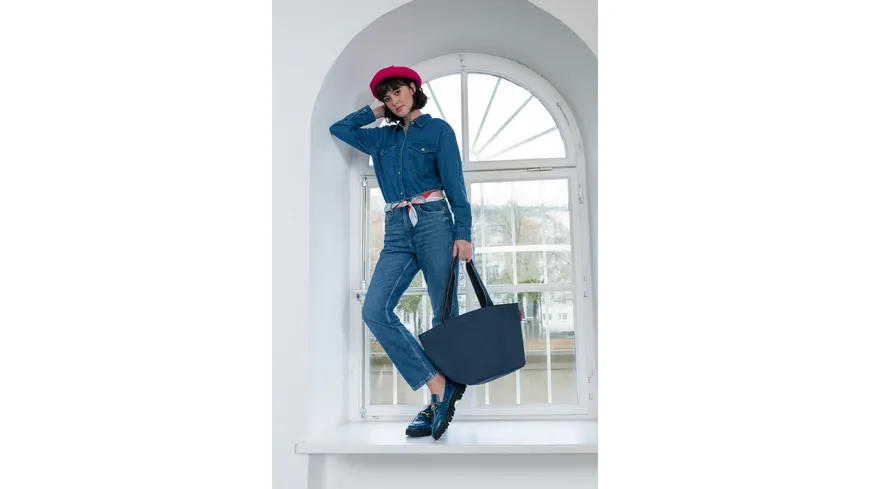 reisenthel Shopper Herringbone M dark blue