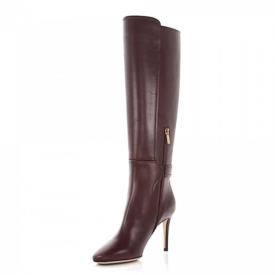 Jimmy Choo - Stiefel DARWIN 85 Kalbsleder Zierschnalle bordeaux - rot