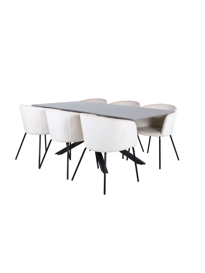 ebuy24 Essgruppe Piazza 9 (7-teilig) Beige 90 x 180 cm günstig kaufen onesize