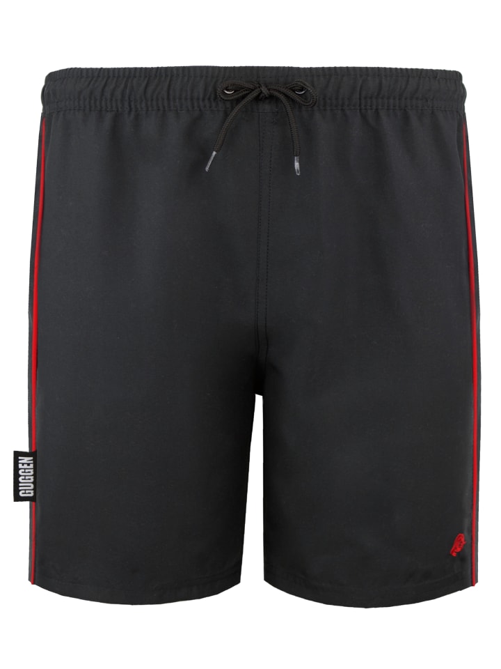GUGGEN MOUNTAIN Badehose Kariert in Schwarz günstig kaufen
