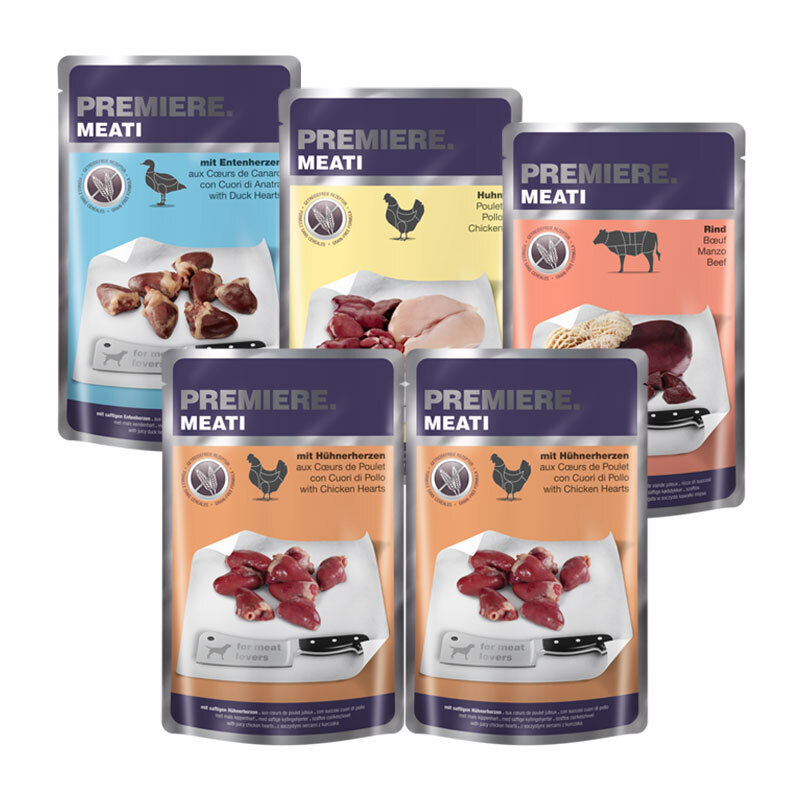 PREMIERE Hundenassfutter PREMIERE Meati Adult Pouch Mixpaket 5x500g