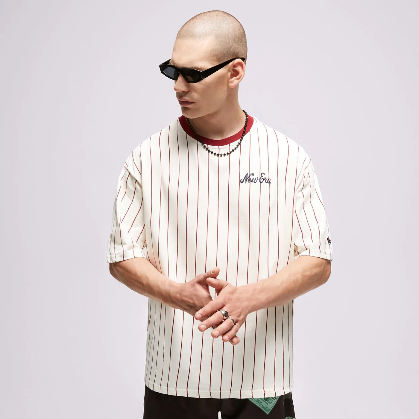 NEW ERA T-SHIRT NE PINSTRIPE OS NONE Weiß