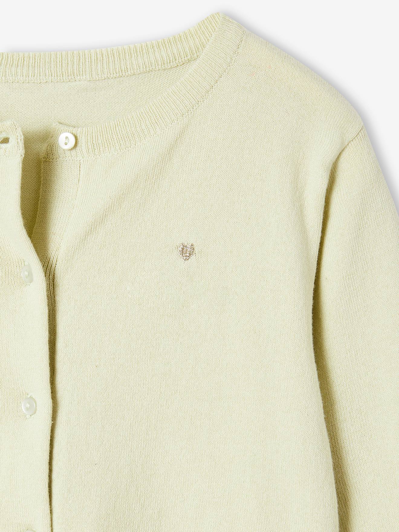 Vertbaudet Mädchen Strickjacke BASICS Oeko-Tex - mandelgrün