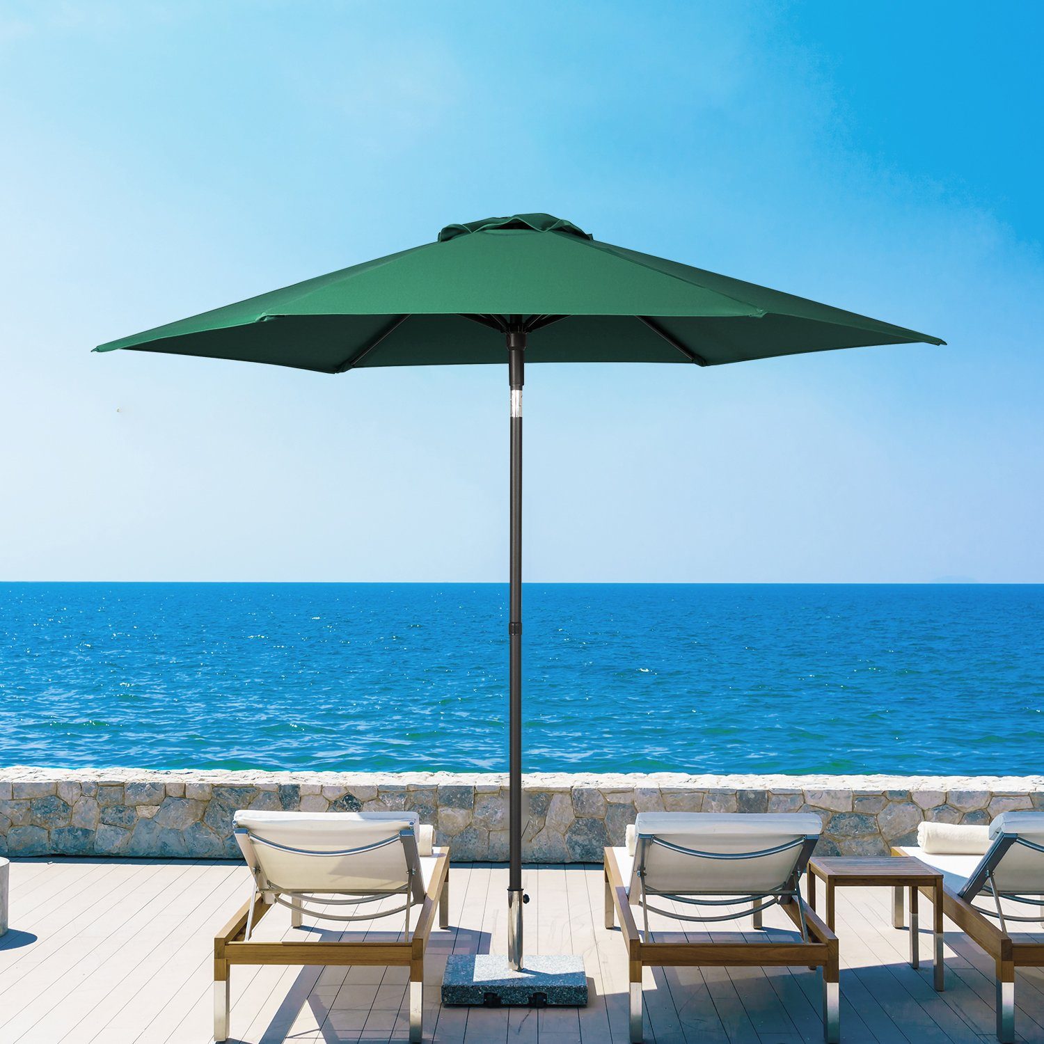 Sekey Sonnenschirm 220 cm Gartenschirm Strandschirm Marktschirm knickbar Balkonschirm, LxB: 220,00x220,00 cm, für Terrasse, Balkon, Garten, Sonnenschutz UV50+