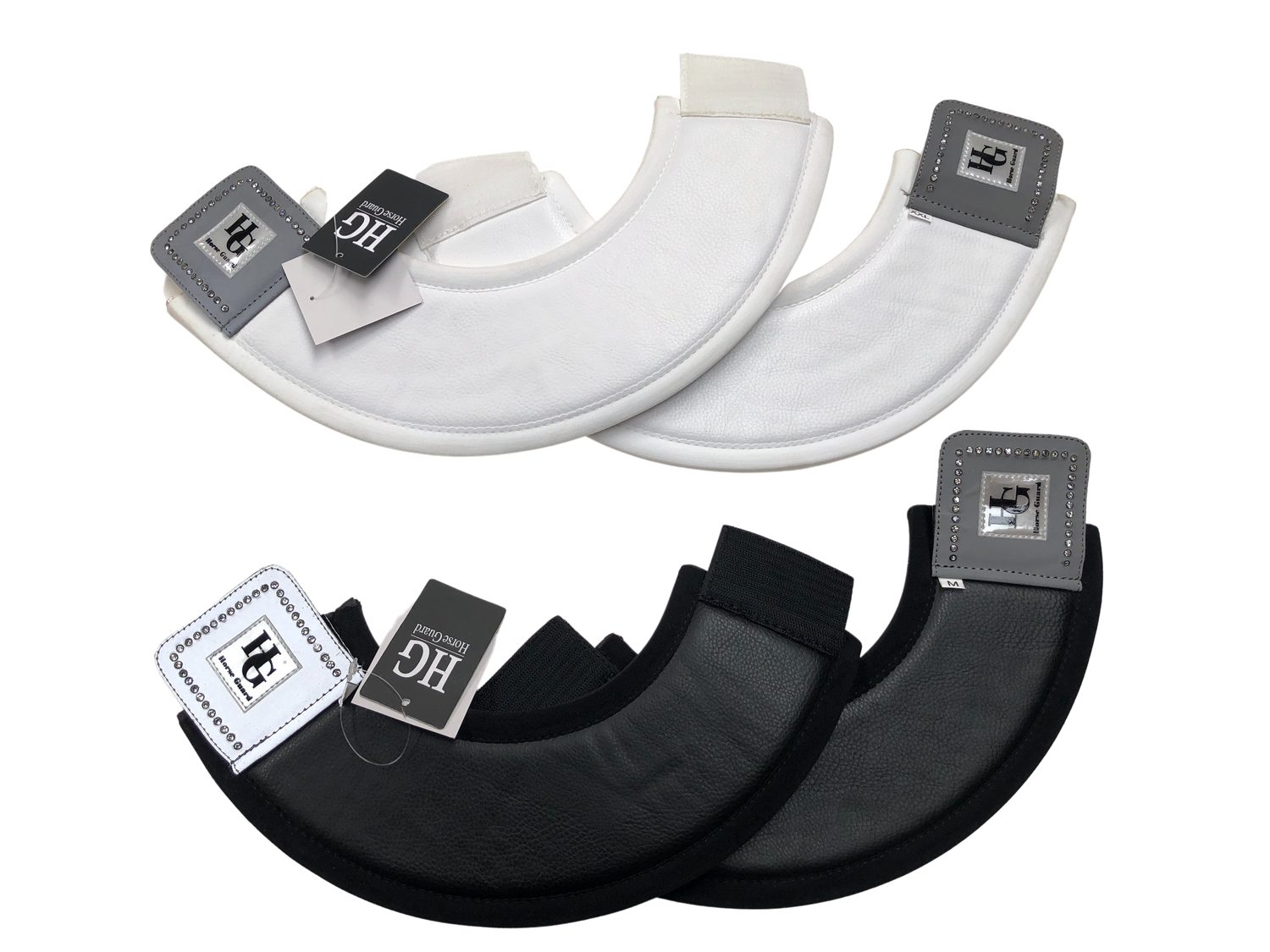 Horse Guard Hufglocken Horse Guard 2er Set Hufglocken Spring Ballenschutz Klett Strass weiß s