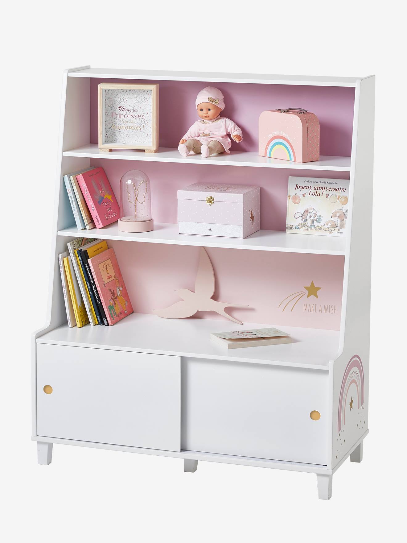 Vertbaudet Kinder Bücherregal MAKE A WISH - weiß