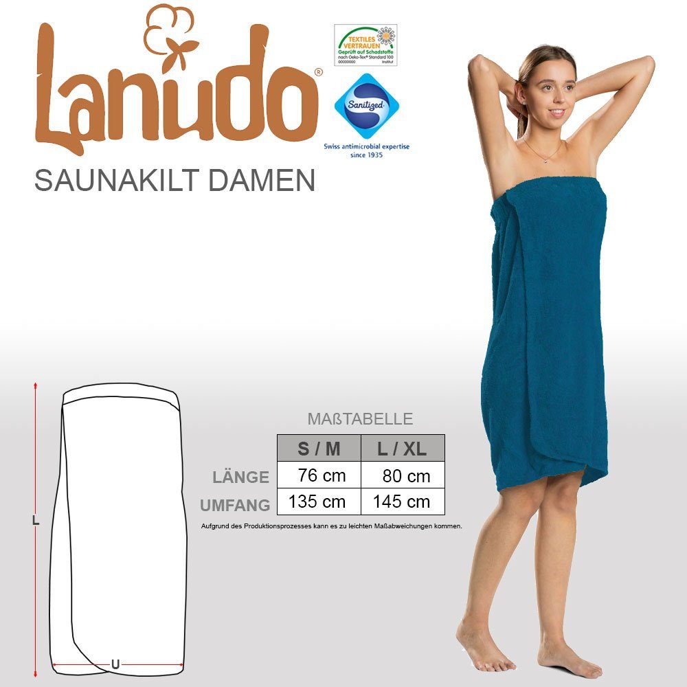 Lanudo Saunatuch Lanudo® Damen Saunakilt Pure Line, 100% Baumwolle, 400g/m, antibakteri