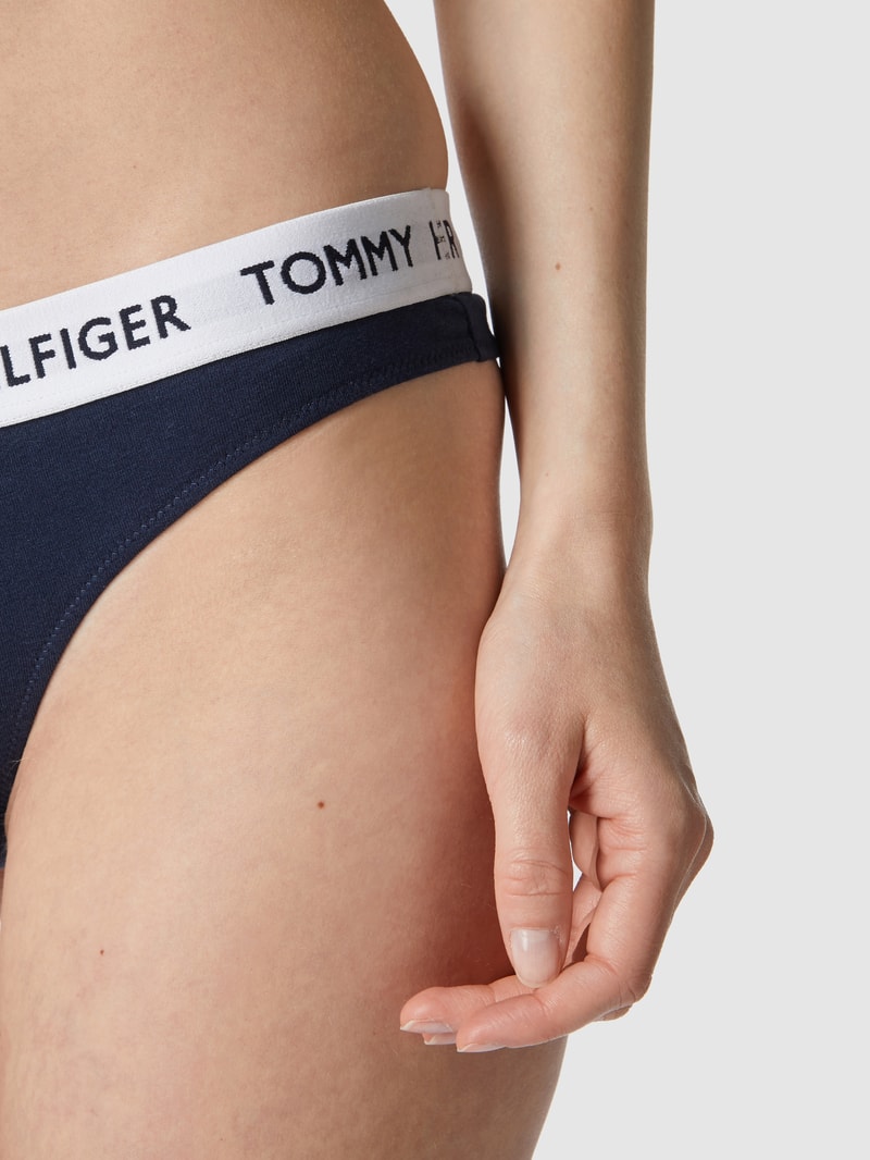 String mit elastischem Logo-Bund in dunkelblau