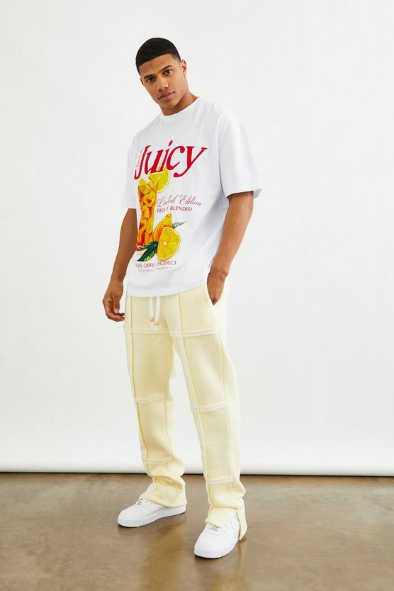 Oversize T-Shirt mit Print & Jogginghose mit geteiltem Saum