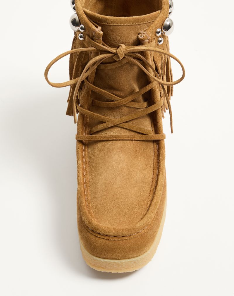Bota de cano curto Nellcote de 25 mm em couro rachado