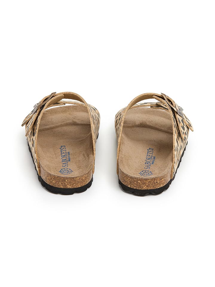 SABOKETS Pantoletten in Beige/ Schwarz günstig kaufen