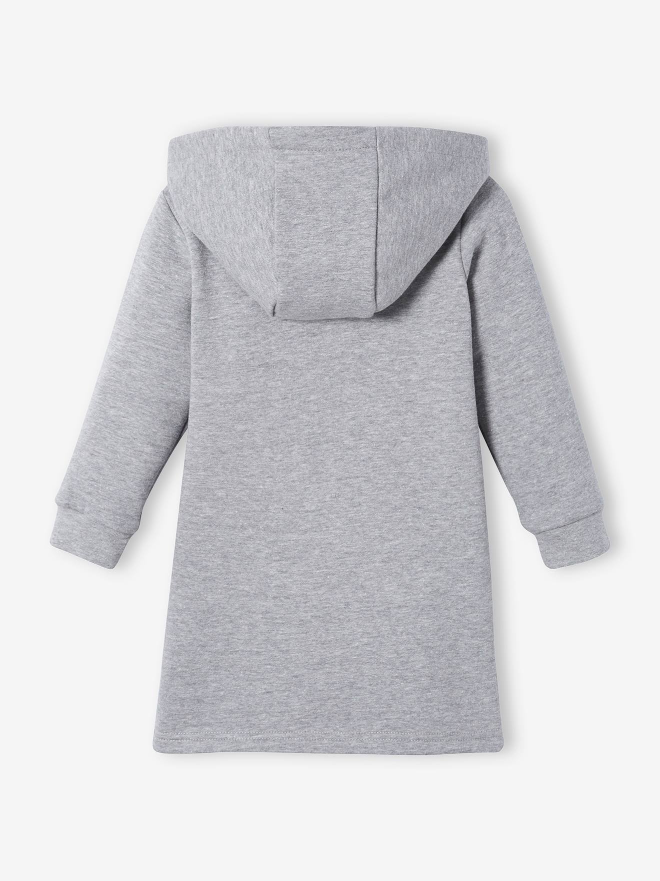 Vertbaudet Mädchen Sweatkleid mit Kapuze - grün