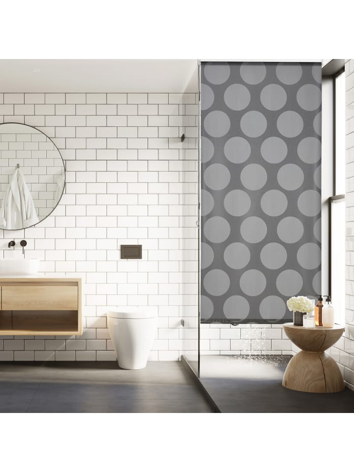 relaxdays Duschrollo Punkte in Grau - (B)60 x (H)240 cm günstig kaufen onesize