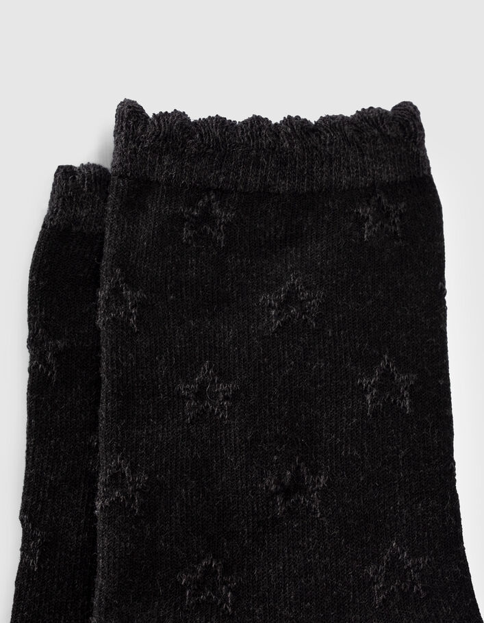 Chaussettes grises et écrues côtelées fille