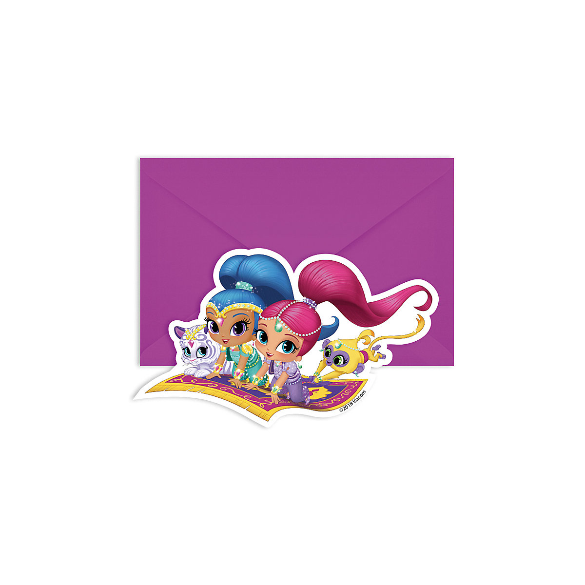 Einladungskarten Shimmer & Shine, gestanzt, 6 Stück inkl. Umschlag