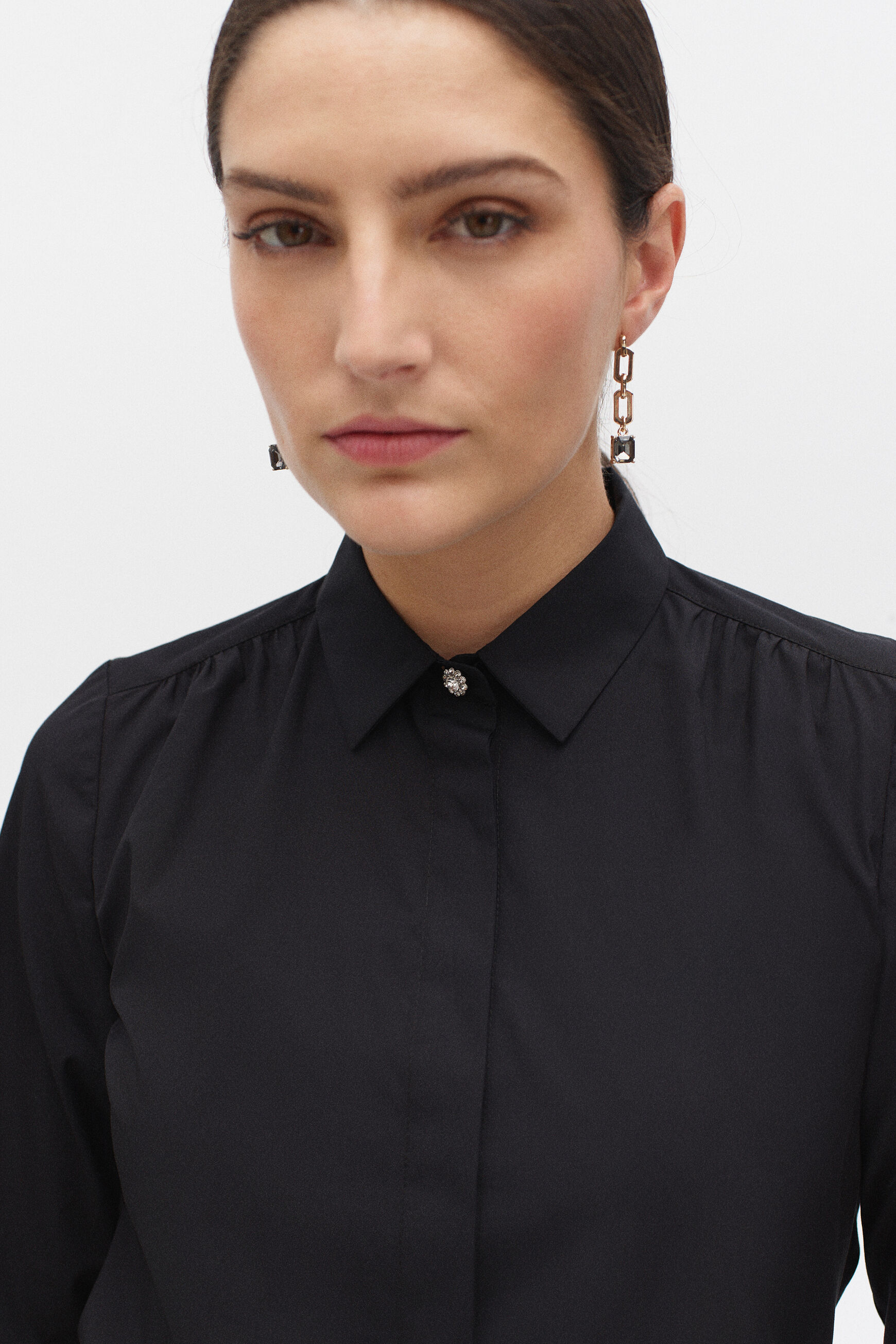 Chemise samba uni noir femme