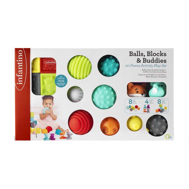 Set sensoriel 20 pièces balles, cubes et animaux Infantino