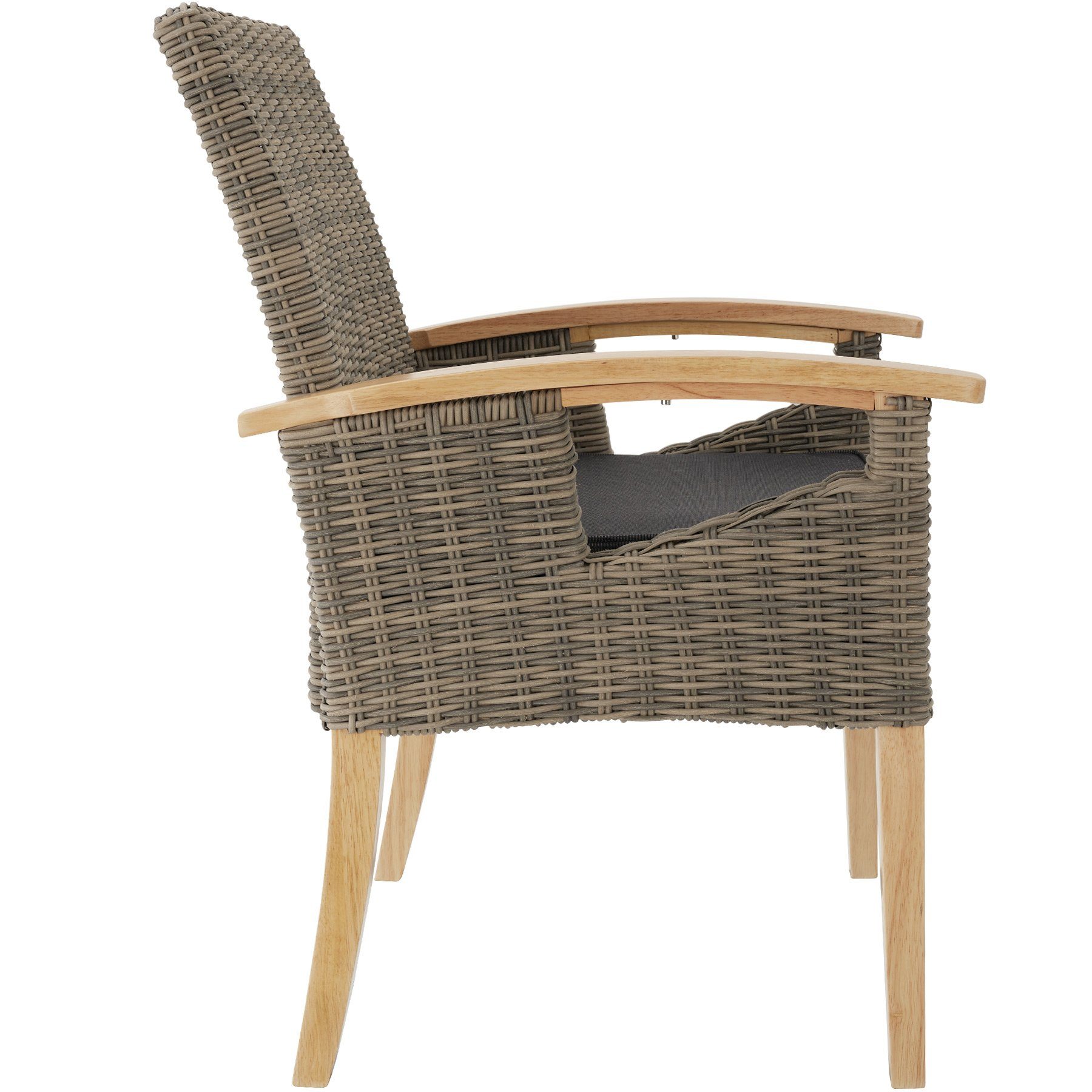 tectake Rattanstuhl Rosarno (1er, 1 St), Pflegeleicht