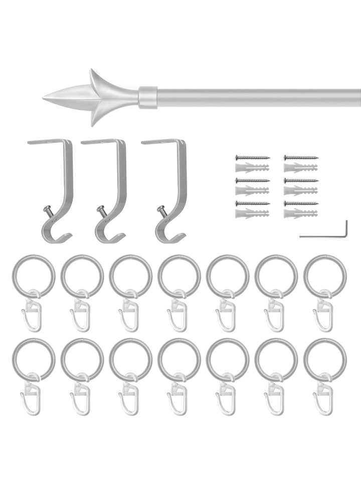 Lichtblick Ausziehbare Gardinenstange in Silber günstig kaufen 130-240 cm