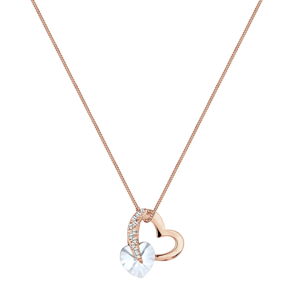 Elli Elli Collier Femme Coeur avec Cristal  en Argent Sterling 925 collier