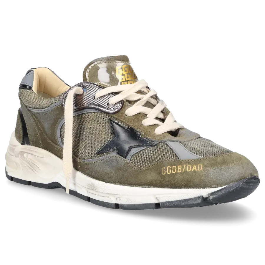 Golden Goose - Sneaker low RUNNING DAD Veloursleder Textil - grün