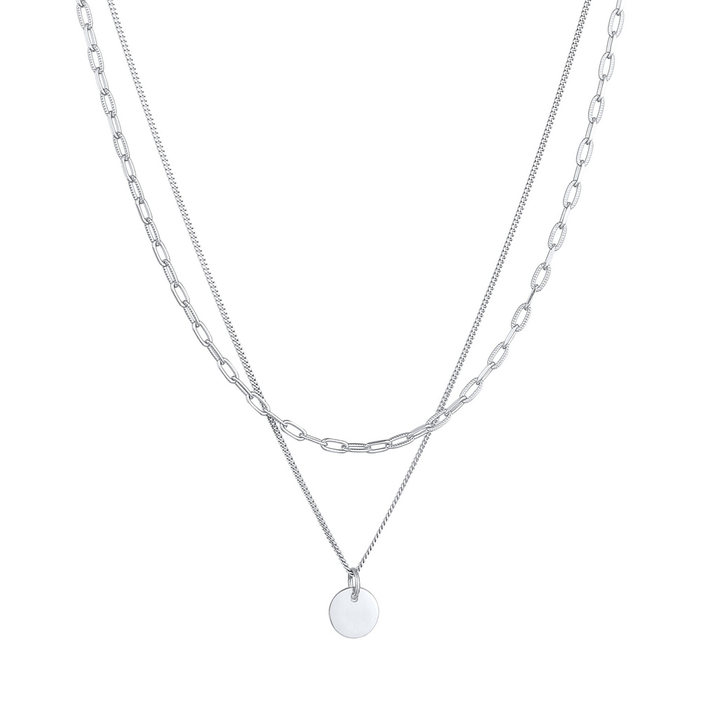 Elli Elli Collier Pendentif femme plaque de base couche en argent sterling 925 collier
