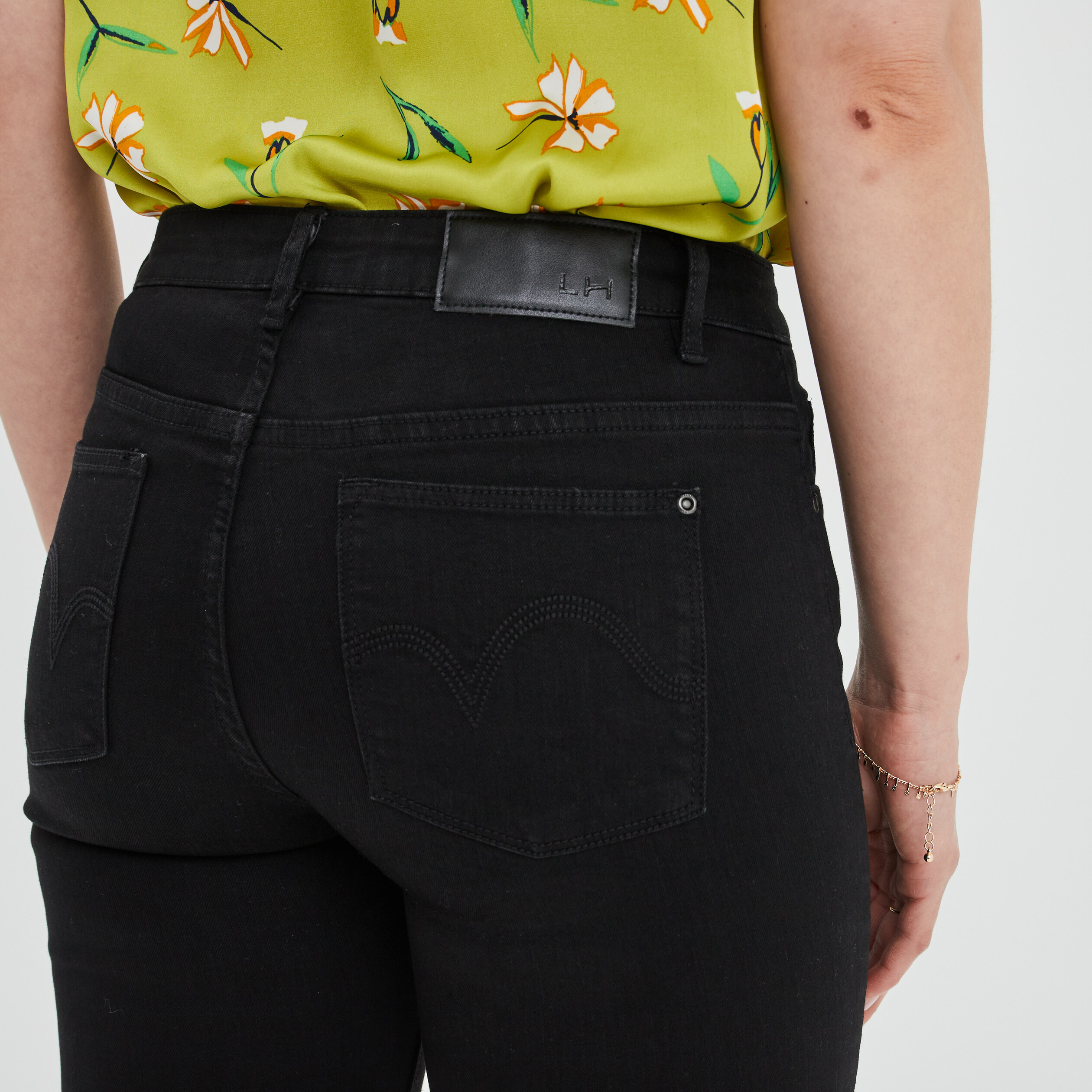 Jeans straight taille normale noir femme | La Halle