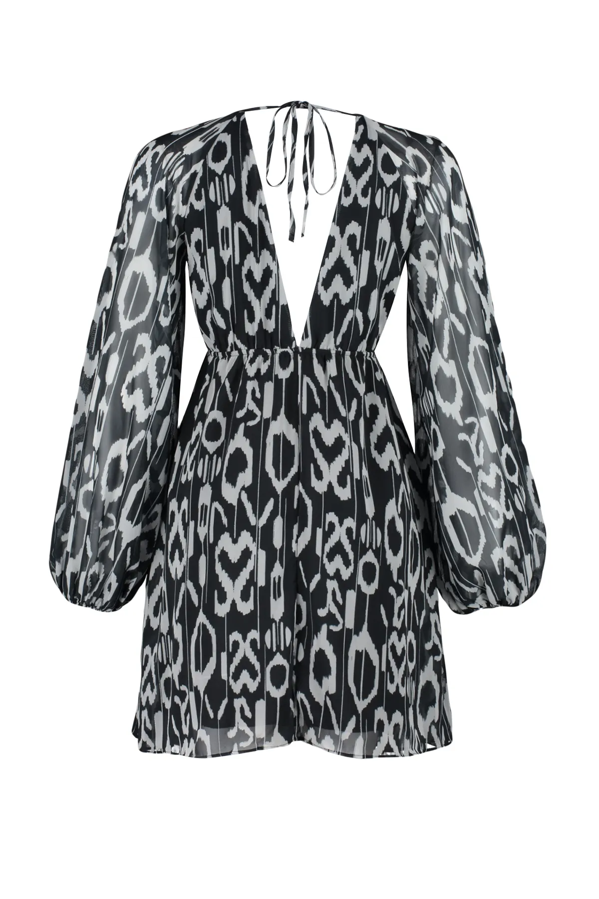 Trendyol Collection  Schwarzes, mit Chiffon gefüttertes, gewebtes Minikleid mit Taillenöffnung TWOSS23EL00519