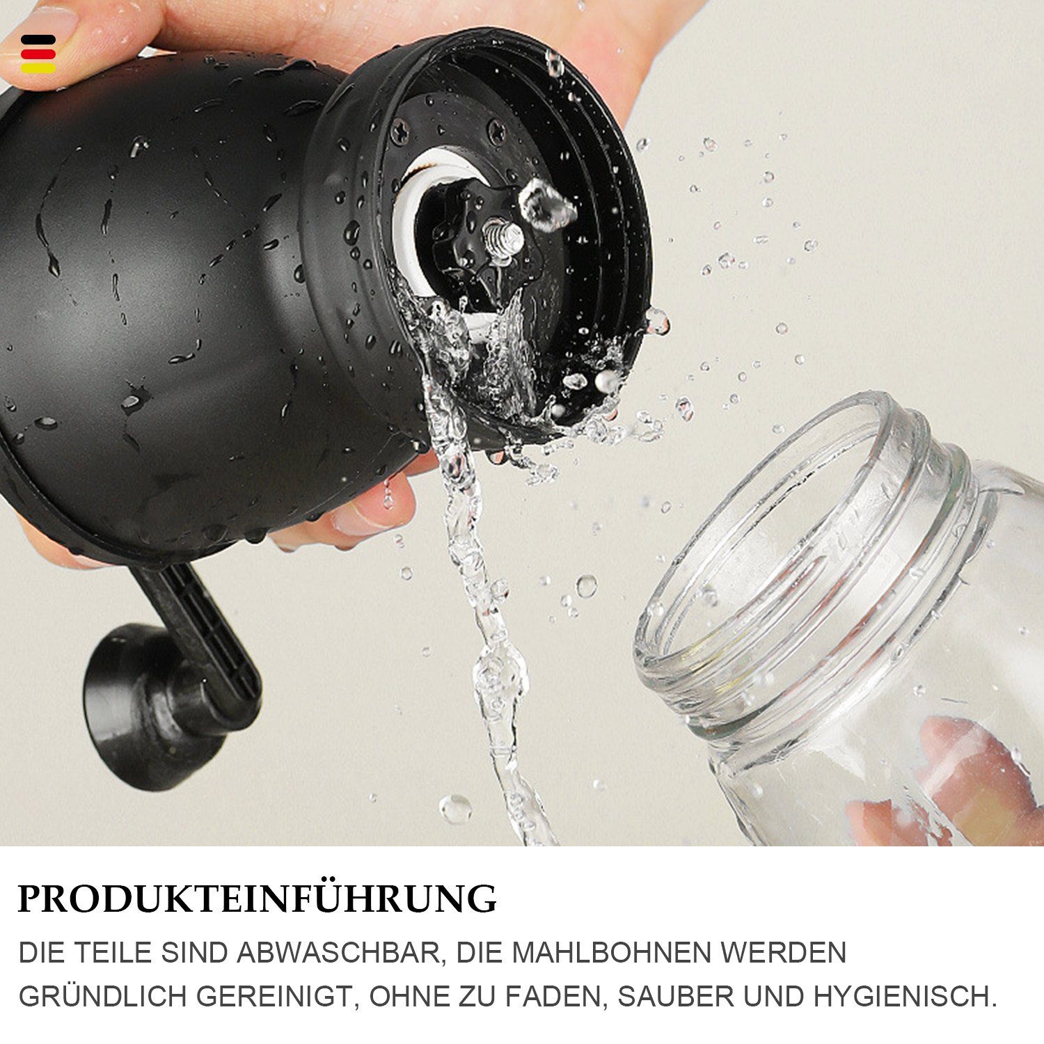 MAGICSHE Kaffeemühle Tragbare Handkurbel-Kaffeemaschine Kaffeebohnenmahlwerk