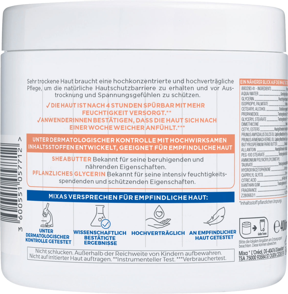 Pflegecreme Shea Intensive, 400 ml