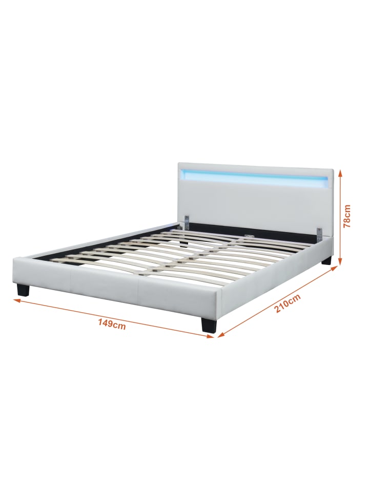 Corium Polsterbett Paris Kunstleder mit LED in Weiß (B)140cm günstig kaufen onesize