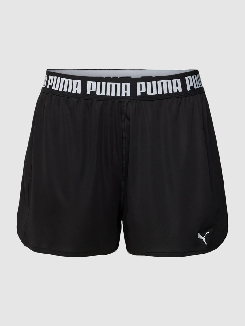 Sweatshorts mit Label-Details in schwarz