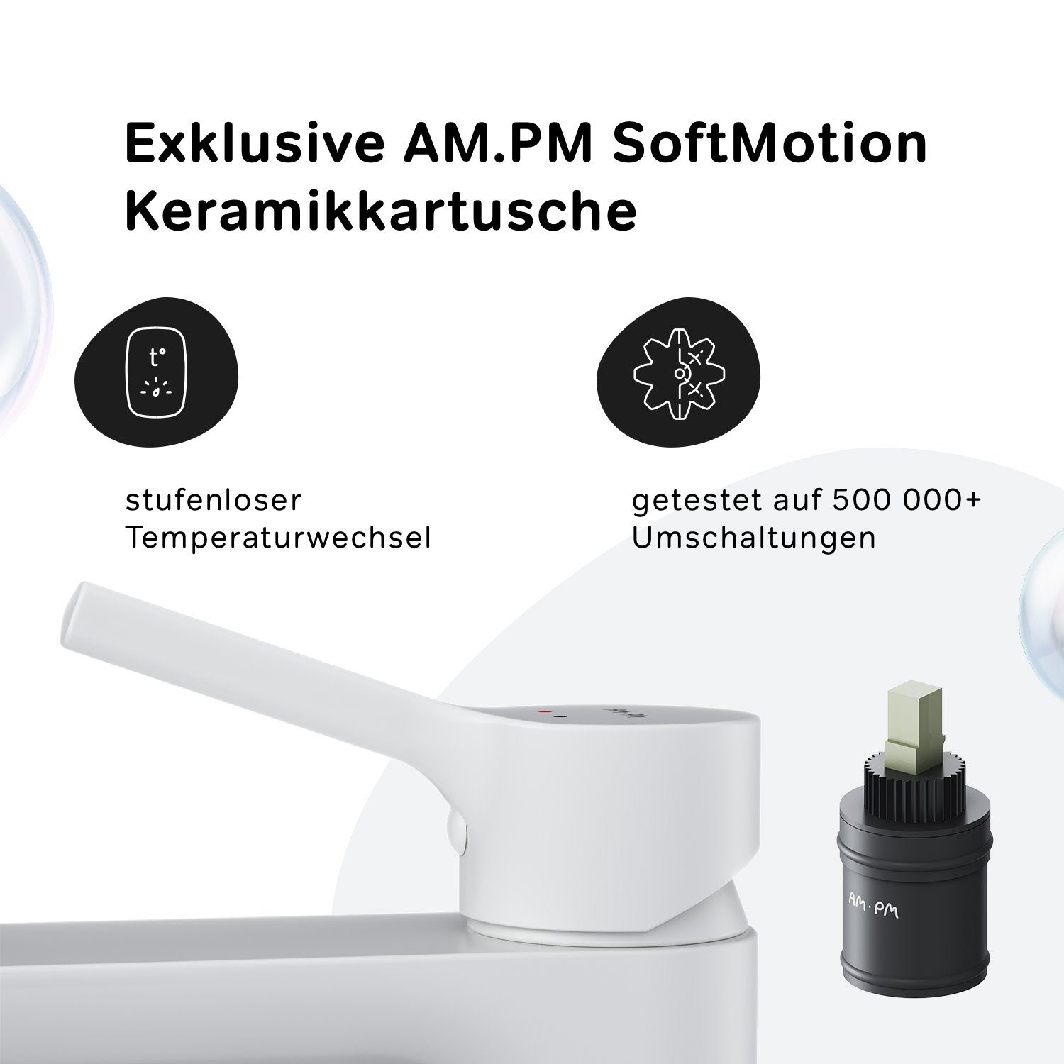 AM.PM Waschtischarmatur Waschbeckenarmatur Wasserhahn Bad Badarmatur Mischbatterie Waschbecken (Mischbatterie) geräuscharme Kartusche, Waschtisch Mischbatterie Badezimmer