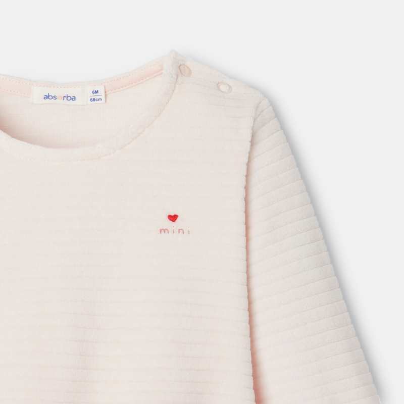 Pyjama en velours ottoman rose mixte Absorba