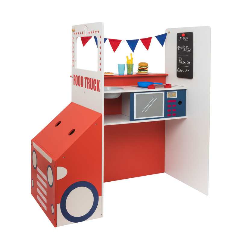 Camion restaurant en bois avec accessoires