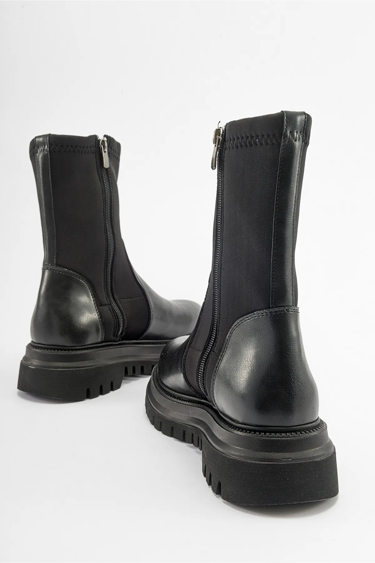 LuviShoes  ALİAS Schwarze Scuba-Damenstiefel