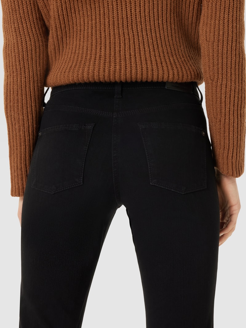 Jeans mit Label-Patch Modell 'PIPER' in schwarz